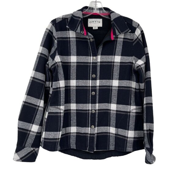 Orvis Fleeced Lined‎ Flannel Pinnacle Shirt Jacket Shacket Women's S Plaid Fall - Picture 1 of 9